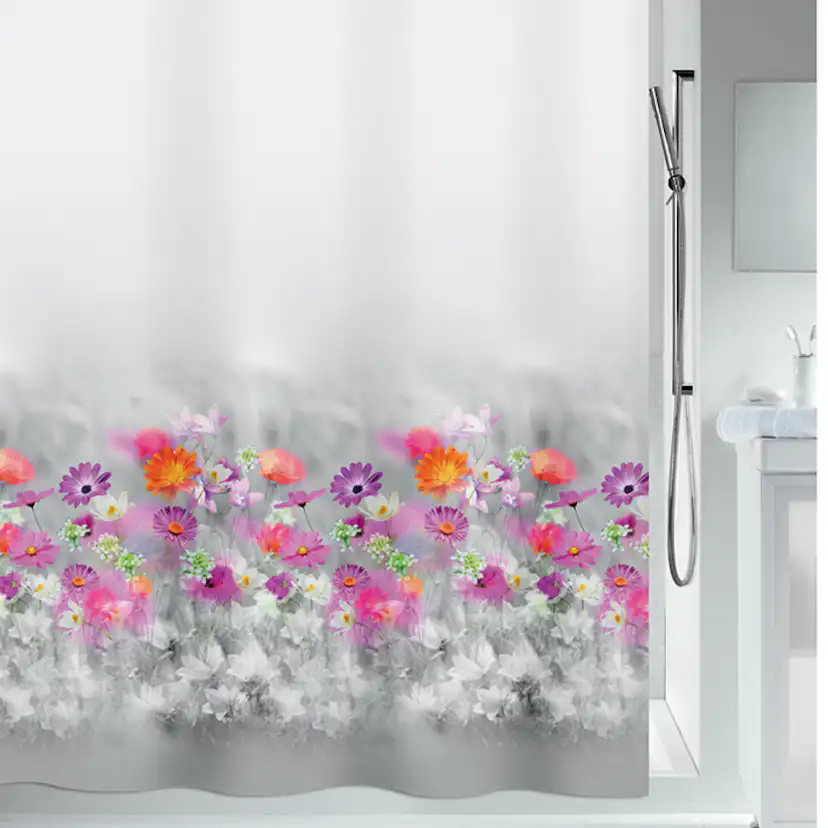 Duschdraperi Spirella Abella Grey/Pink 180X200