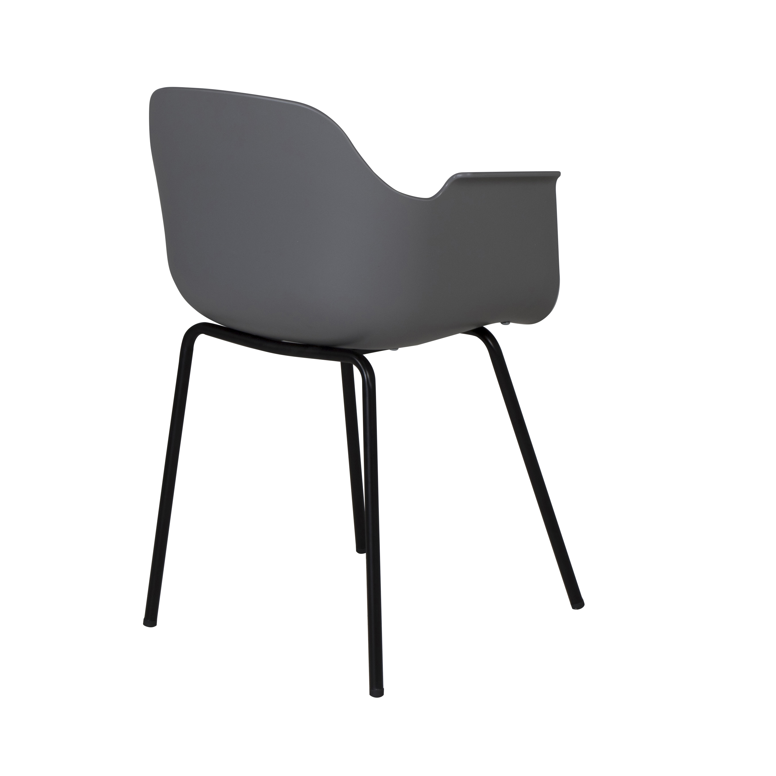 Comfort Plastic Dining Chair - Black Legs - Grey Plastic Grå