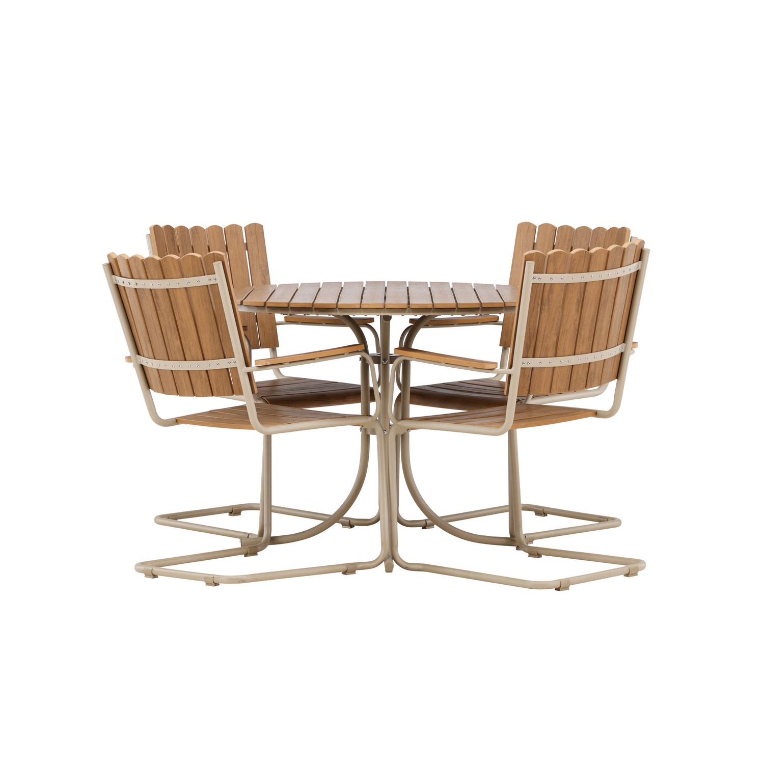 Holmsund Dining Set - Beige / Polywood Beige