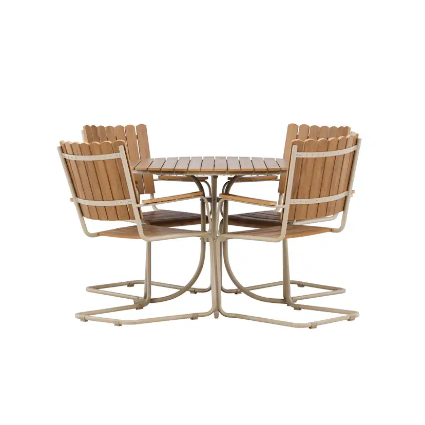 Holmsund Dining Set - Beige / Polywood Beige