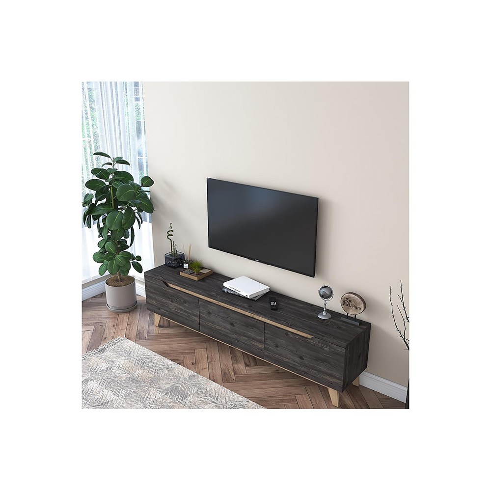 Mediamöbel In Living Virkesbo Svart/Brun TV-bänk 180cm