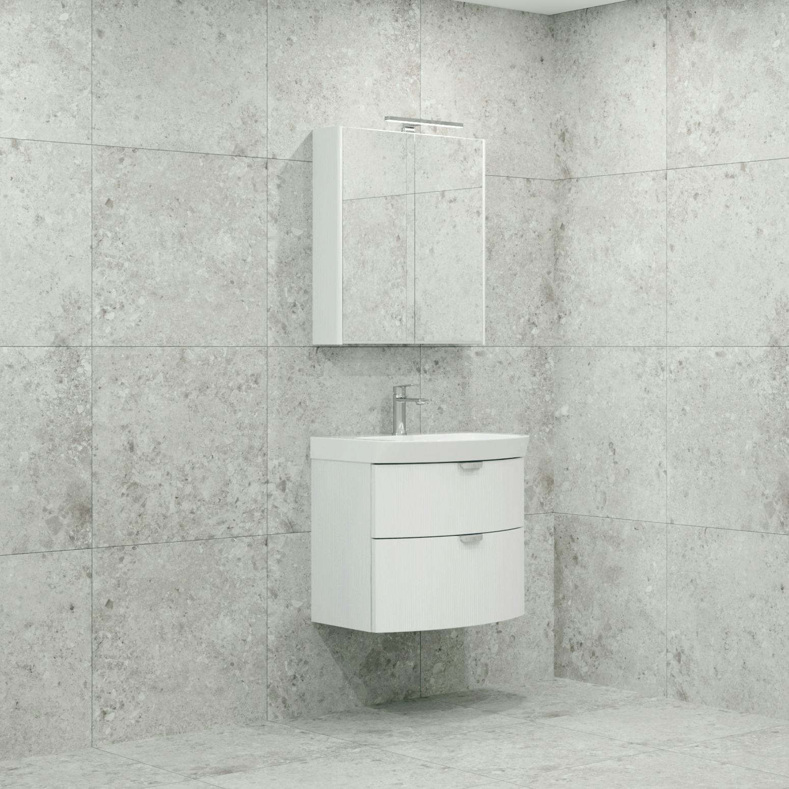 Möbelpaket Macro Design Heart Tvättställsskåp med Spegelskåp