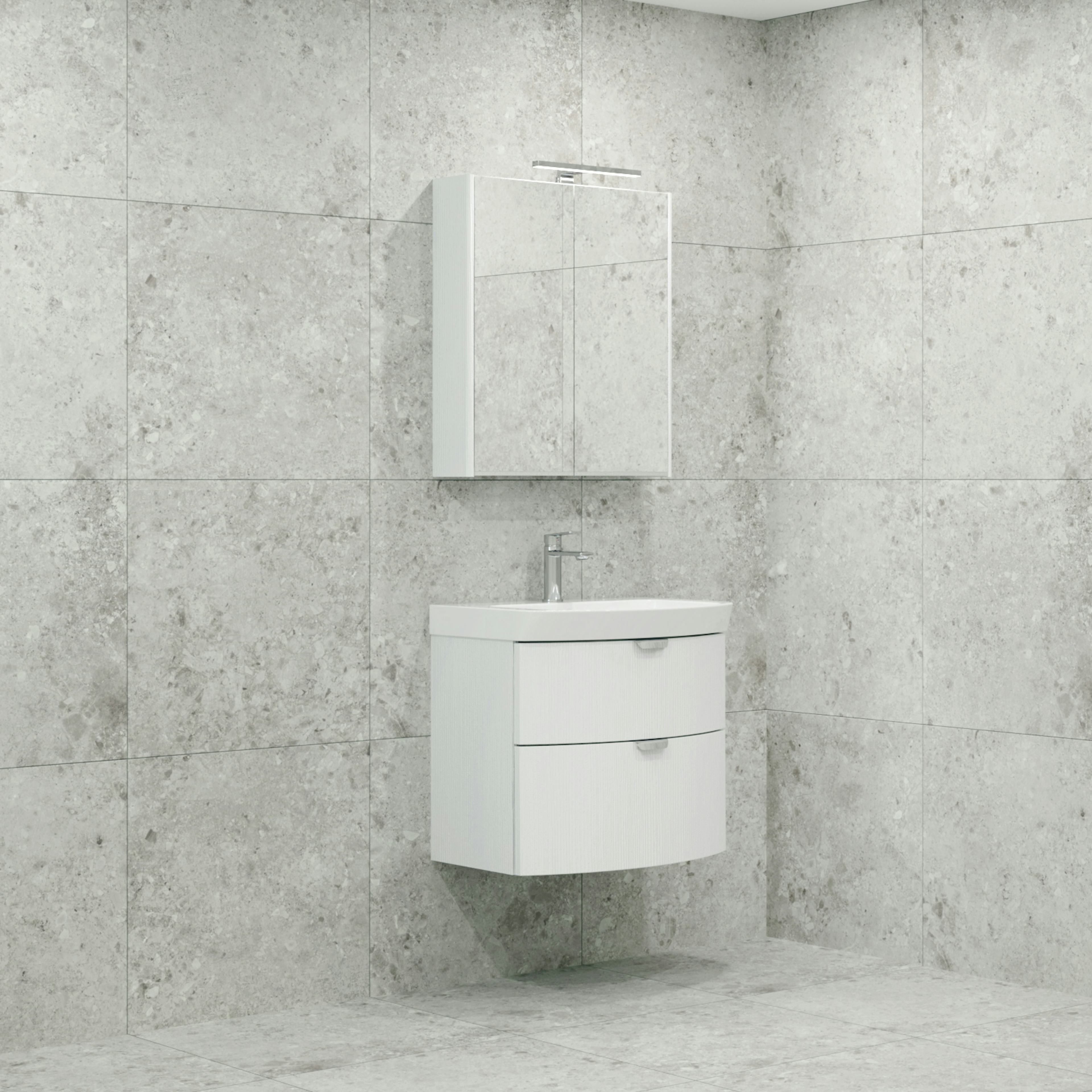 Möbelpaket Macro Design Heart Tvättställsskåp med Spegelskåp