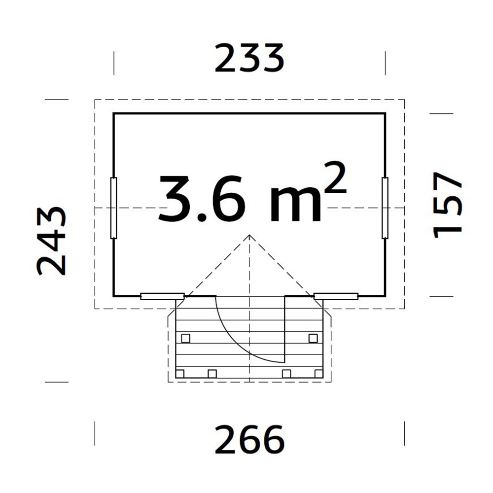 Lekstuga Palmako Jennie 3,7 m² Trästuga med Altan & Sadeltak