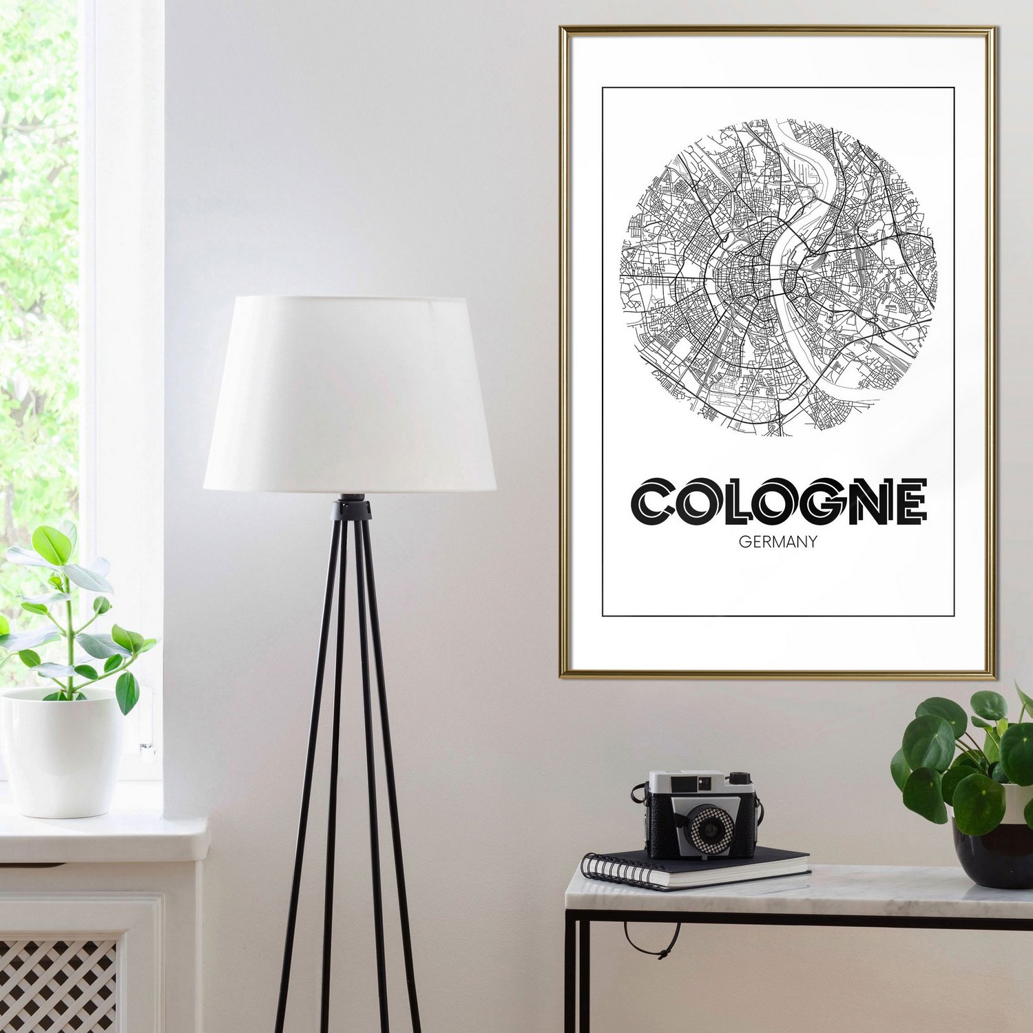 Affisch - Retro Cologne [Poster] 20x30 Guld ram, 20x30 cm