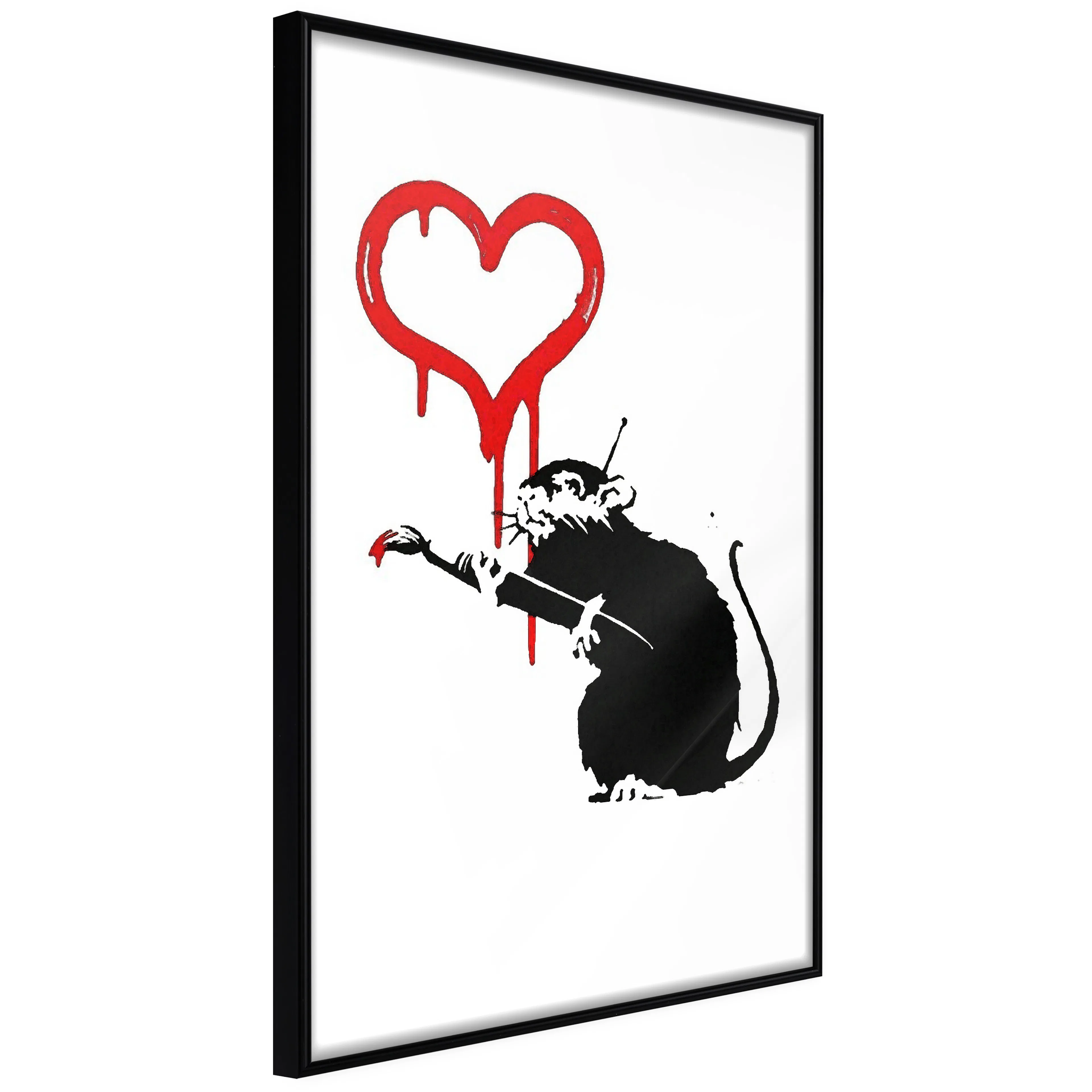 Affisch - Love Rat [Poster] 40x60 Svart ram, 40x60 cm