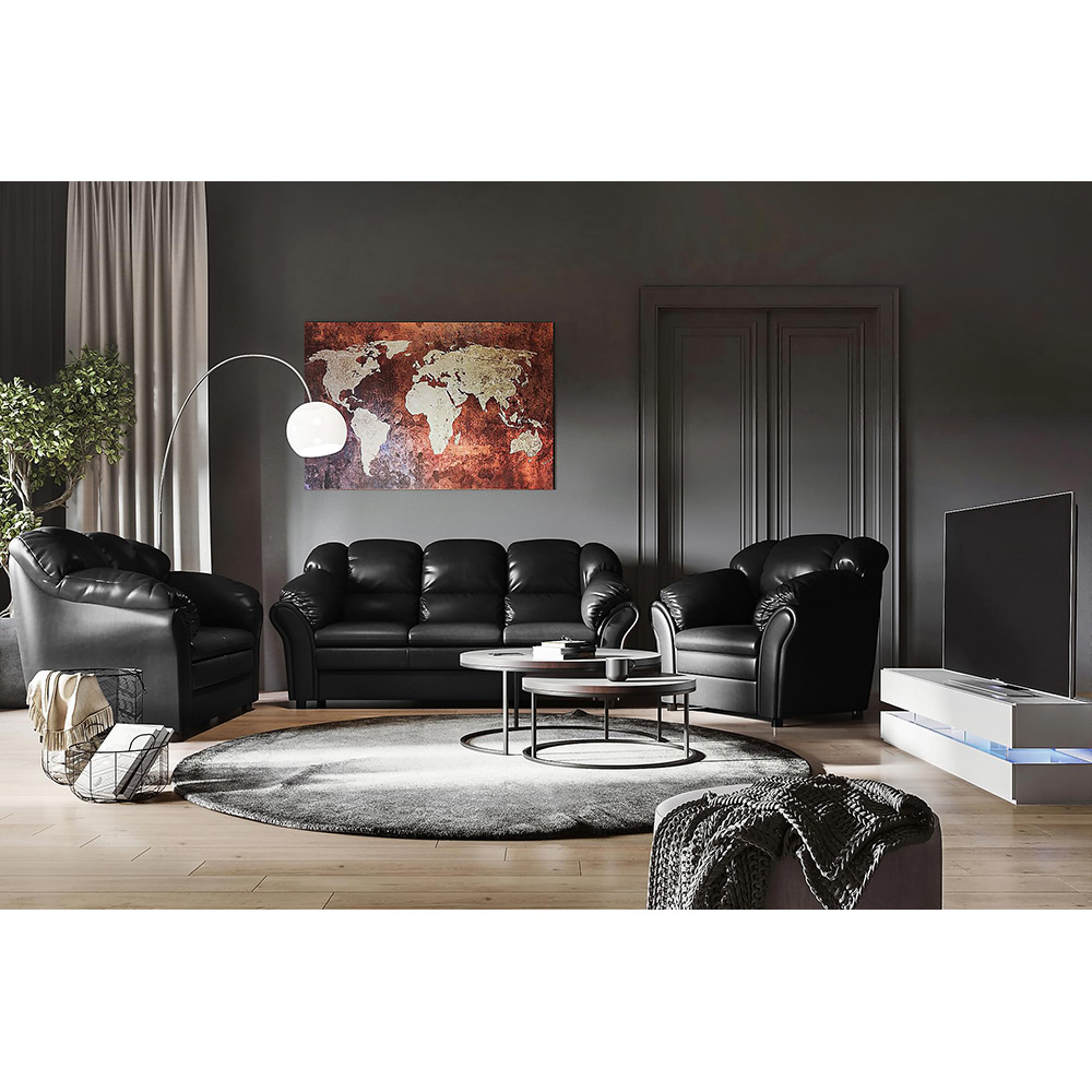 Salvador Soffgrupp 3+2 Svart PU Svart