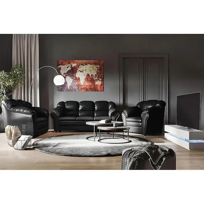 Salvador Soffgrupp 3+2 Svart PU Svart