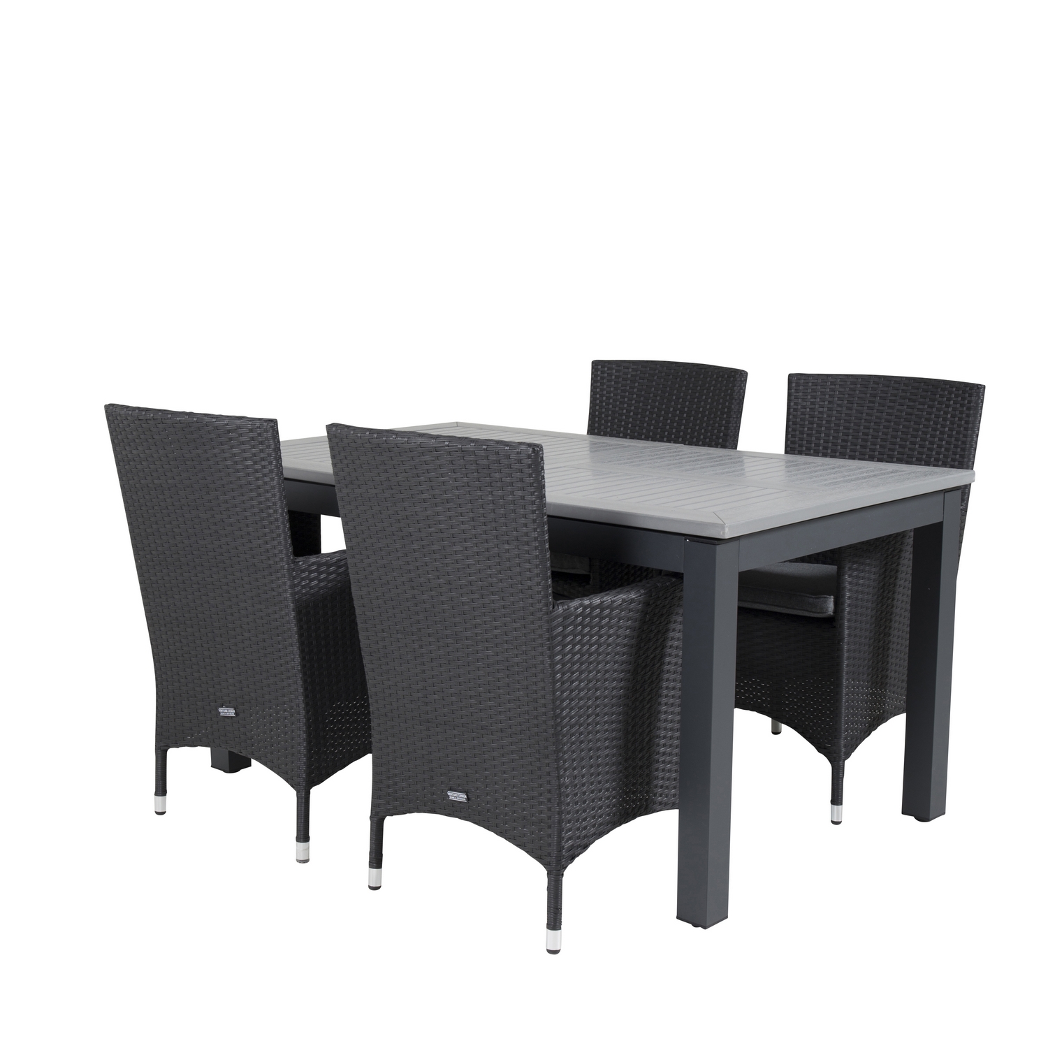 Albany Dining Table 160/240*100 - Svart Alu / Grey Aintwood+ Svart/Grå