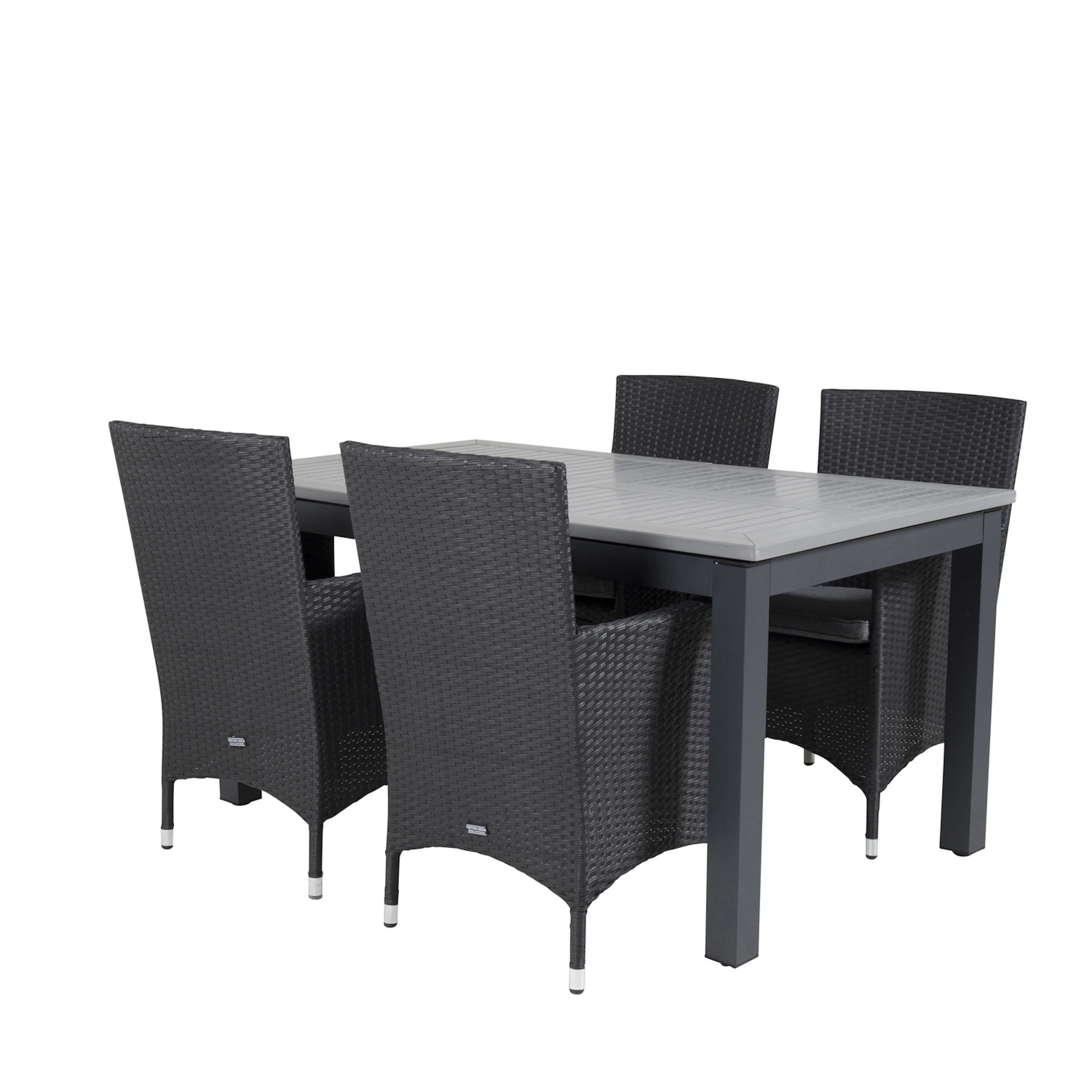 Albany Dining Table 160/240*100 - Svart Alu / Grey Aintwood+ Svart/Grå