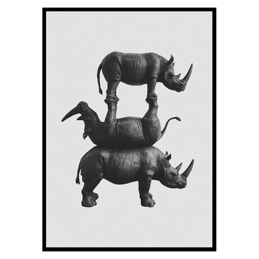 Poster Gallerix Three Rhinos