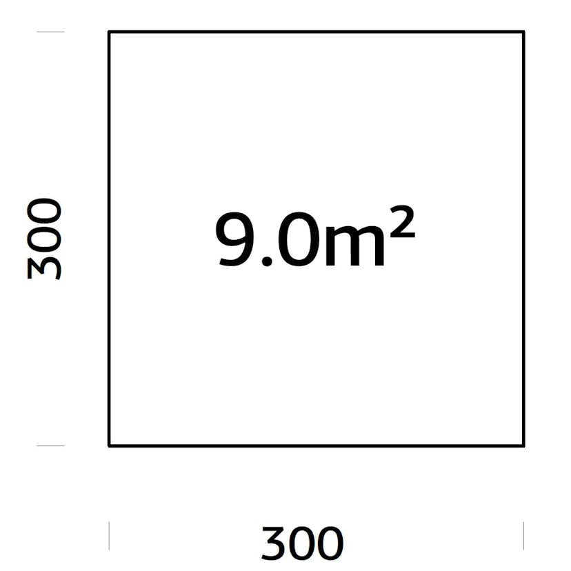 Träbalksgrund Palmako 3x3 m (inkl. LogFoot)
