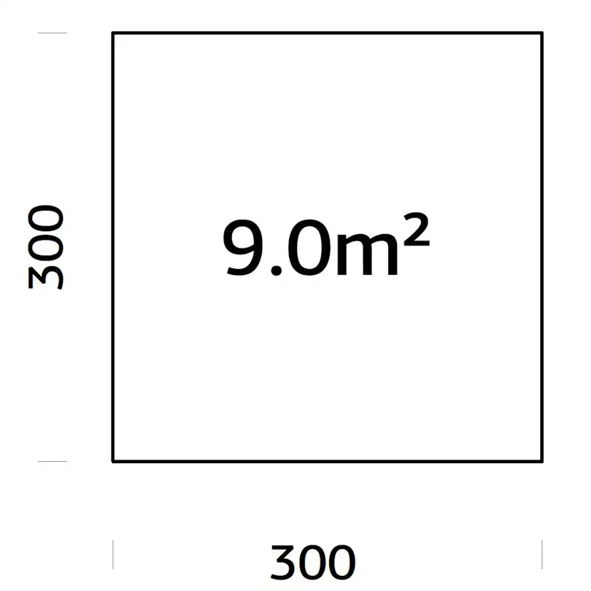Träbalksgrund Palmako 3x3 m (inkl. LogFoot)
