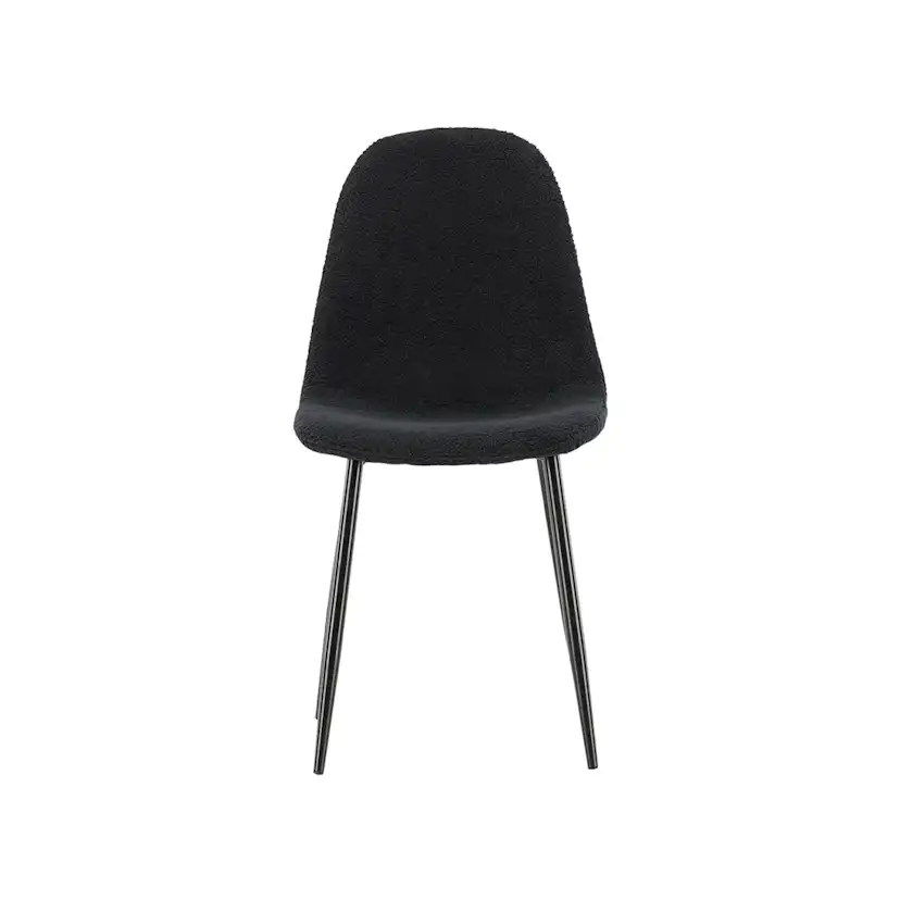 Polar Dining Chair 2-pack - Black / Black Teddy / FSC 100% Svart