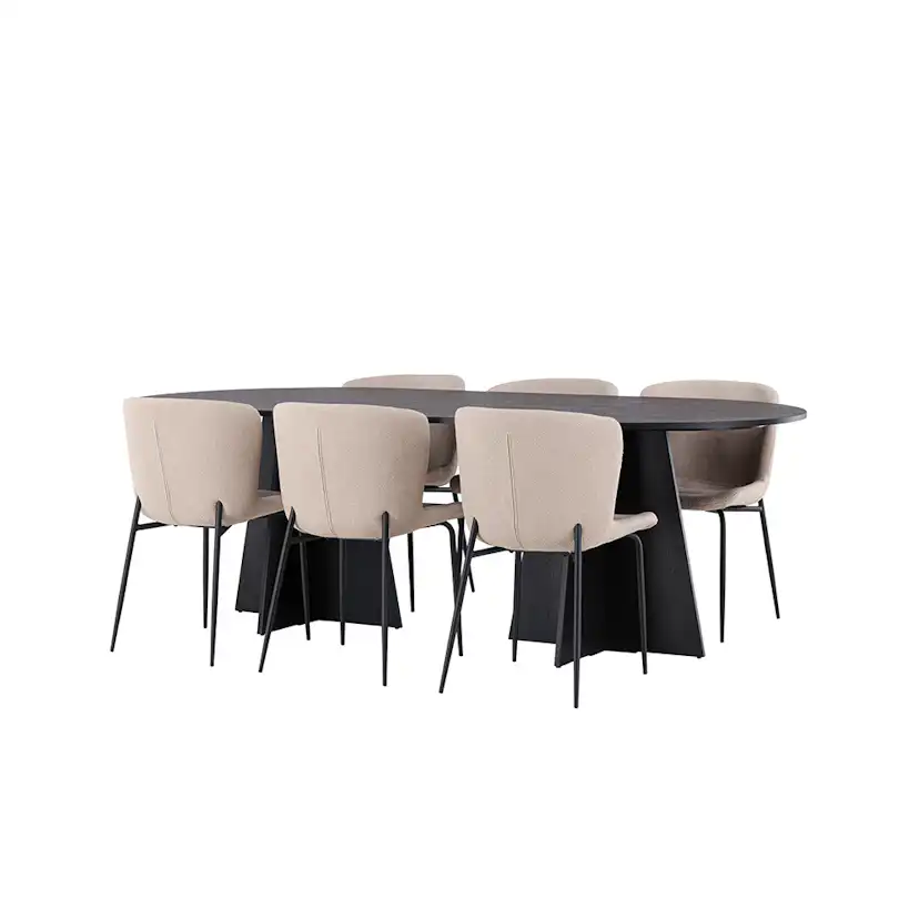 Matgrupp Venture Home Bootcut Oval med 6 Modesto Stolar