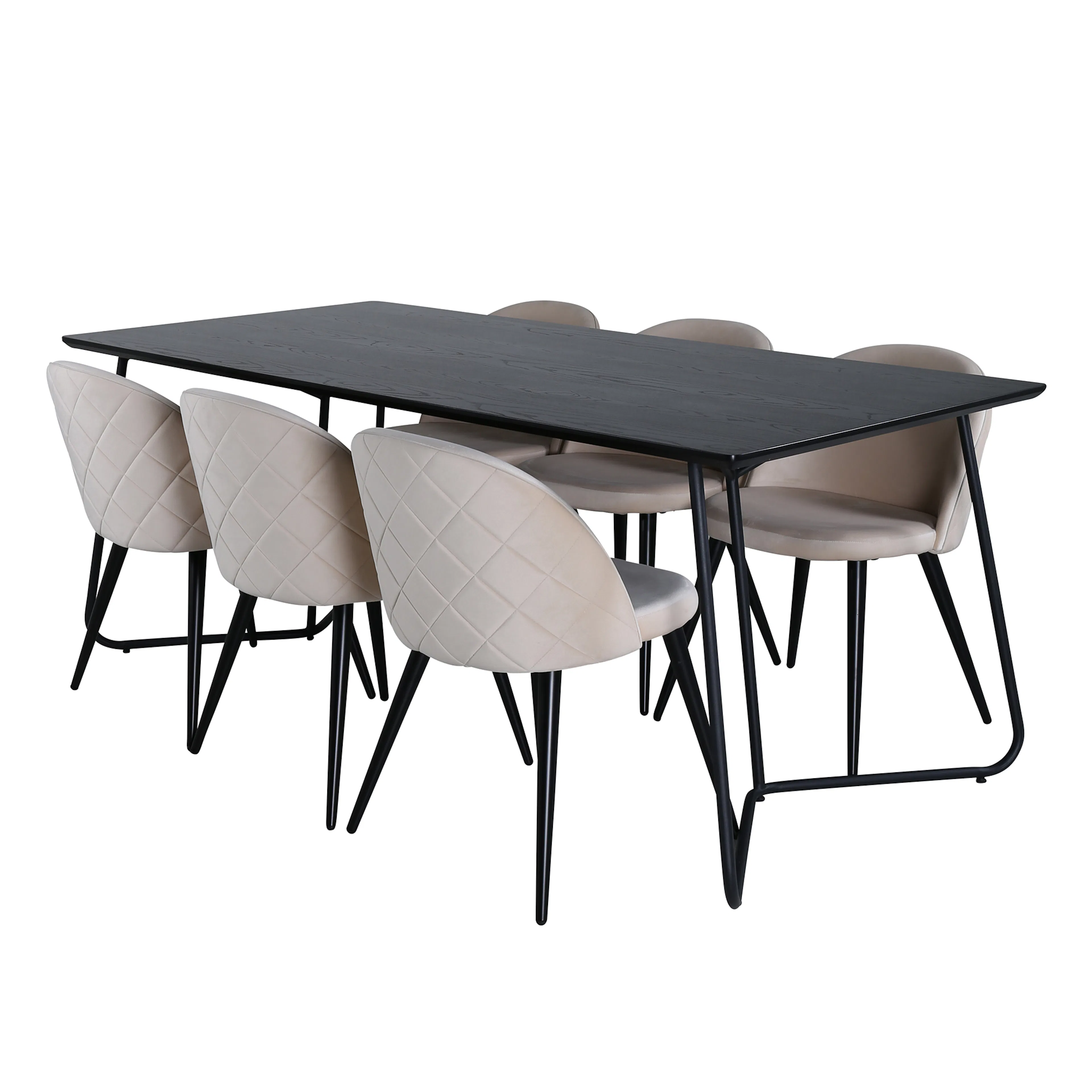 Matgrupp Venture Home Annika med 6 Valentina Stitcthes Stolar Sammet