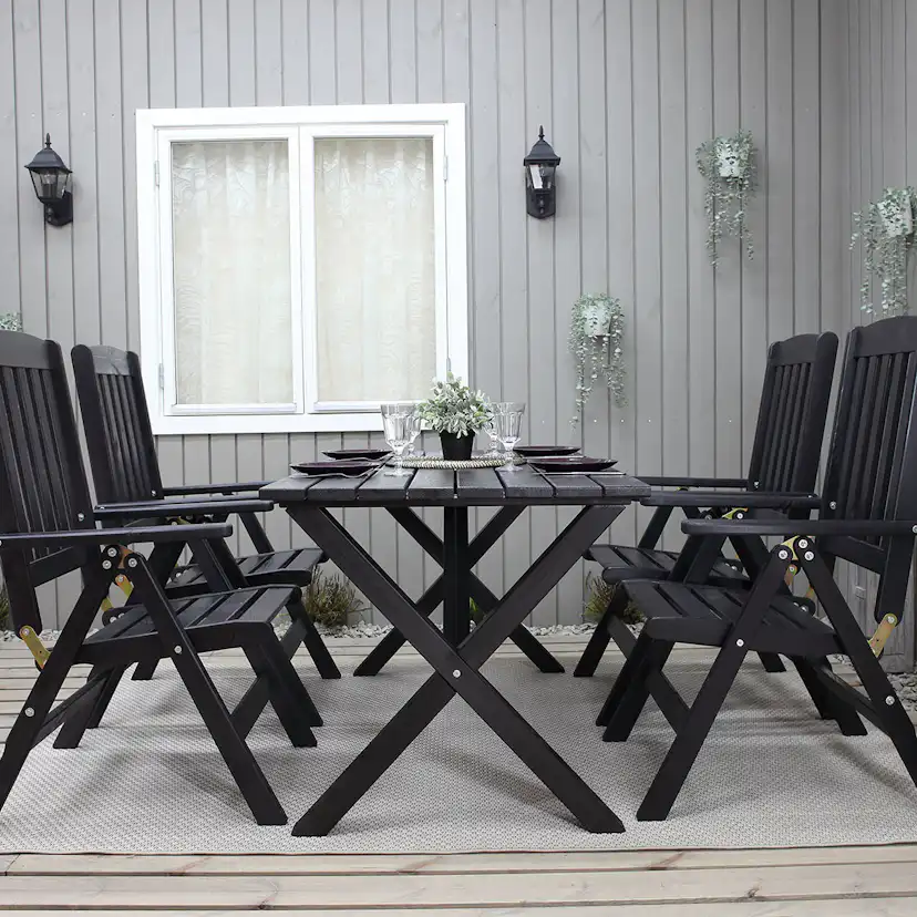 Trädgårdsmöbel Baltic Garden Olivia Svart 4-sits