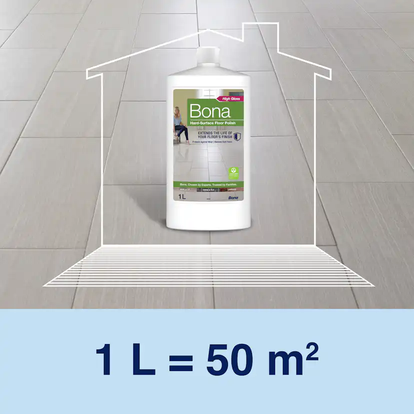 Golvtillbehör Bona Polish för Laminat, Klinker & Linoleum 1L