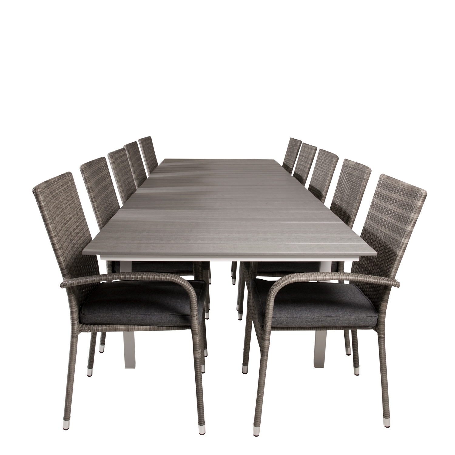 Levels Dining Table 224/324*100 - White Alu / Grey Aintwood Vit/Grå