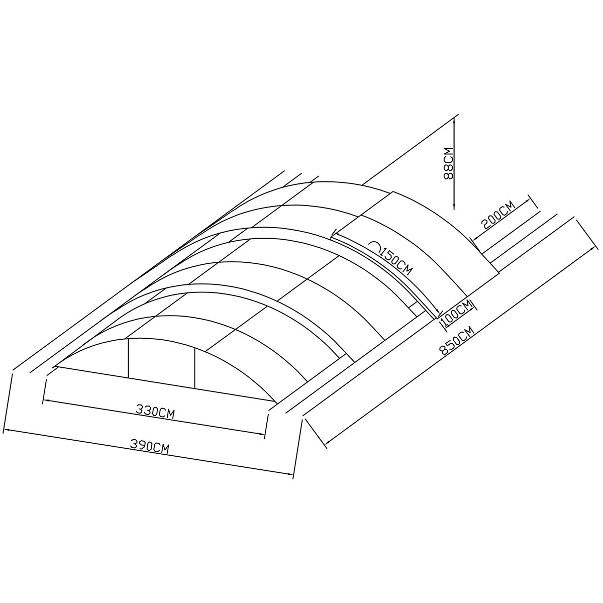 Pooltak Metalcraft 3x6m 4 mm Klar Kanalplast Silver