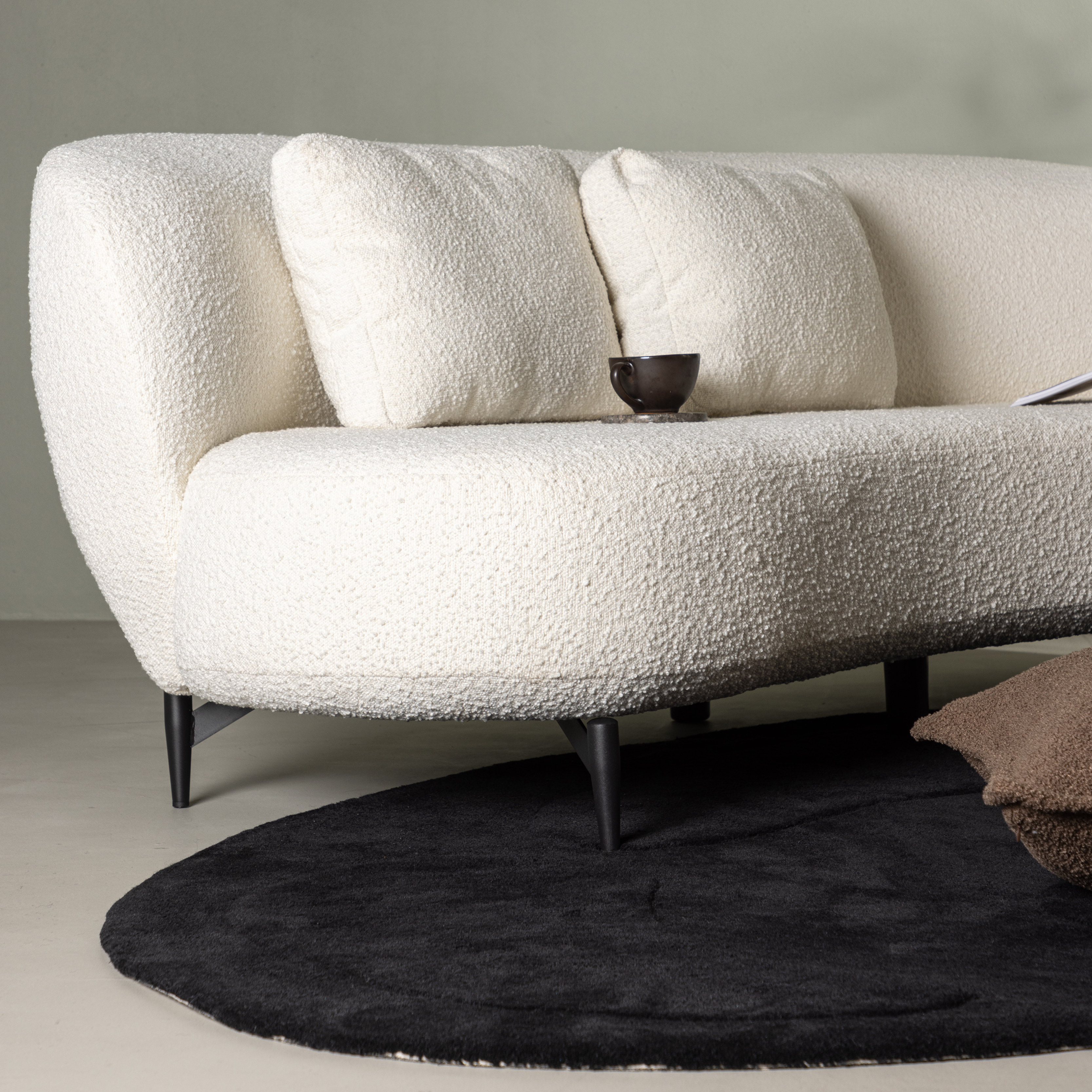 3-sitssoffa Venture Home Luna Boucle Vit