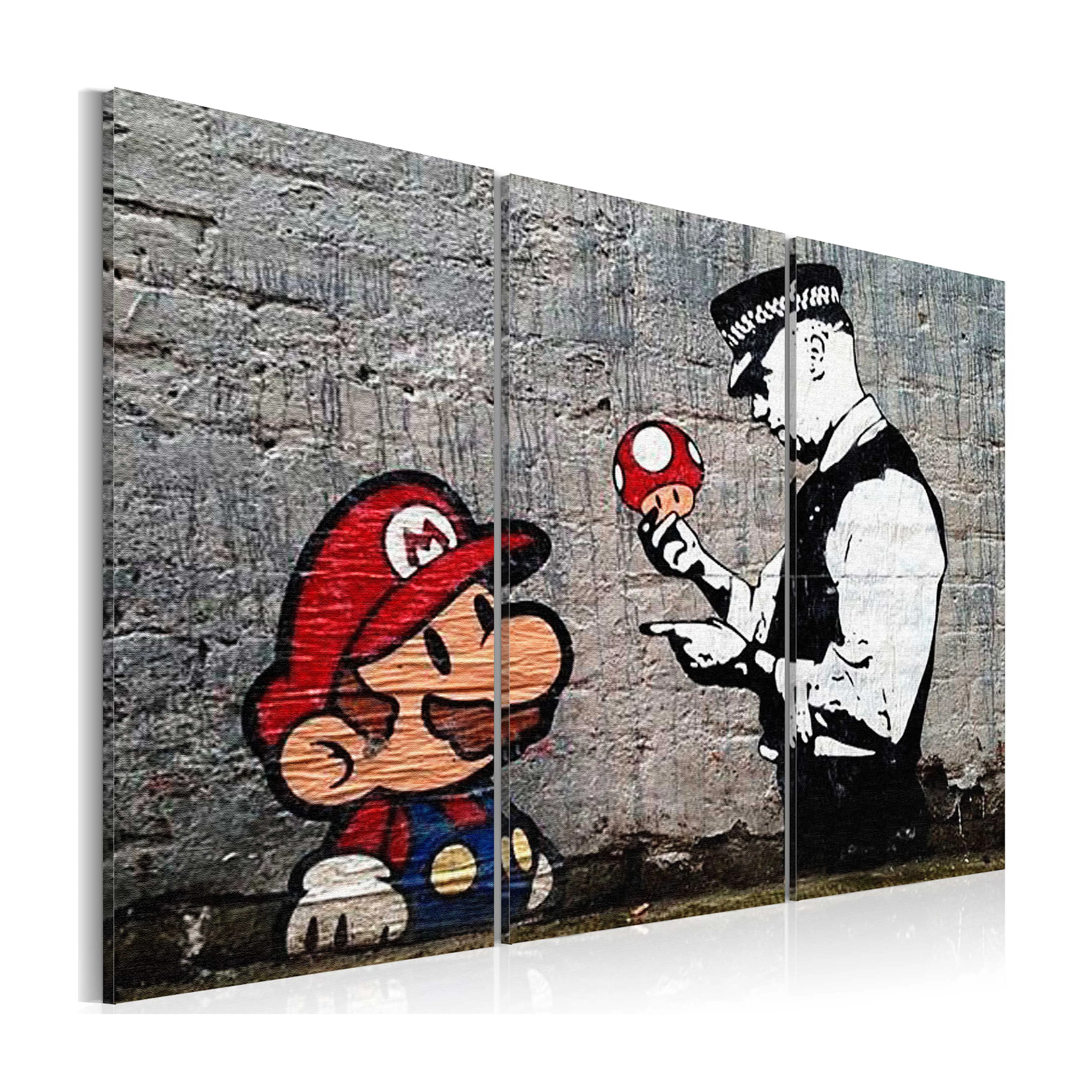 Tavla Arkiio Super Mario Mushroom Cop By Banksy