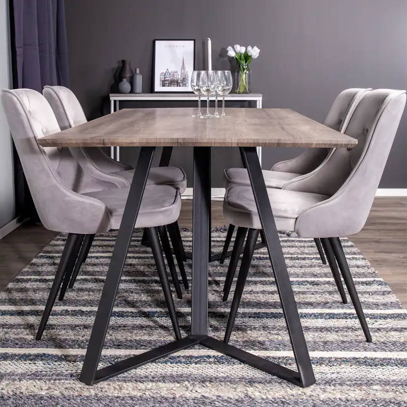 Matgrupp Venture Home Madde med 4 Vera Stolar Sammet