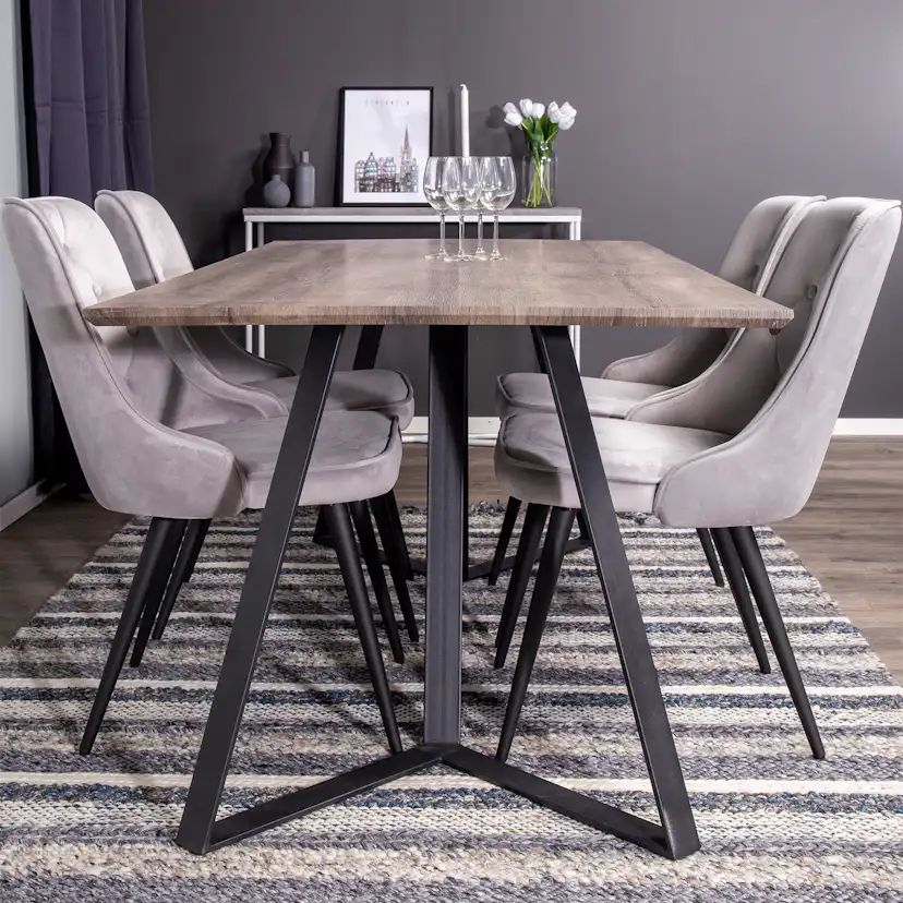 Matgrupp Venture Home Madde med 4 Vera Stolar Sammet