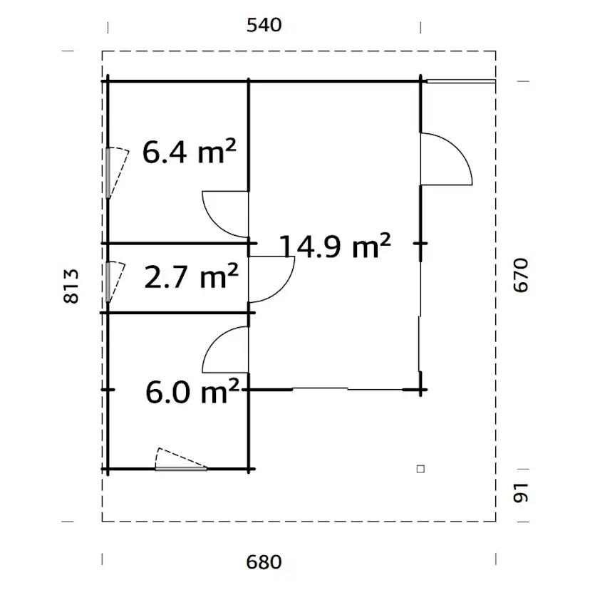 Trädgårdshus Palmako Cecilia 32,4 m2