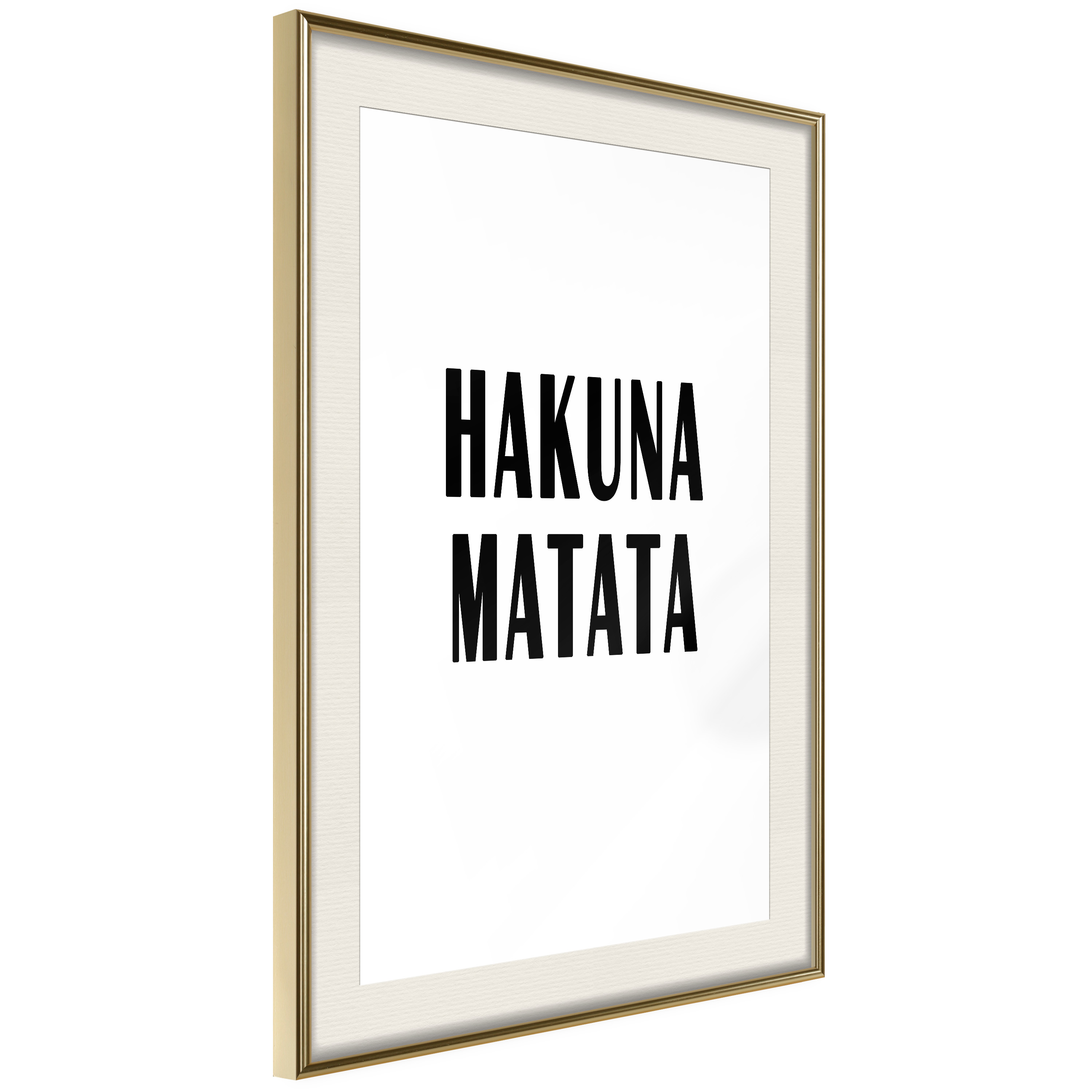 Affisch - Hakuna Matata [Poster] 20x30 Guld ram med passepartout, 20x30 cm