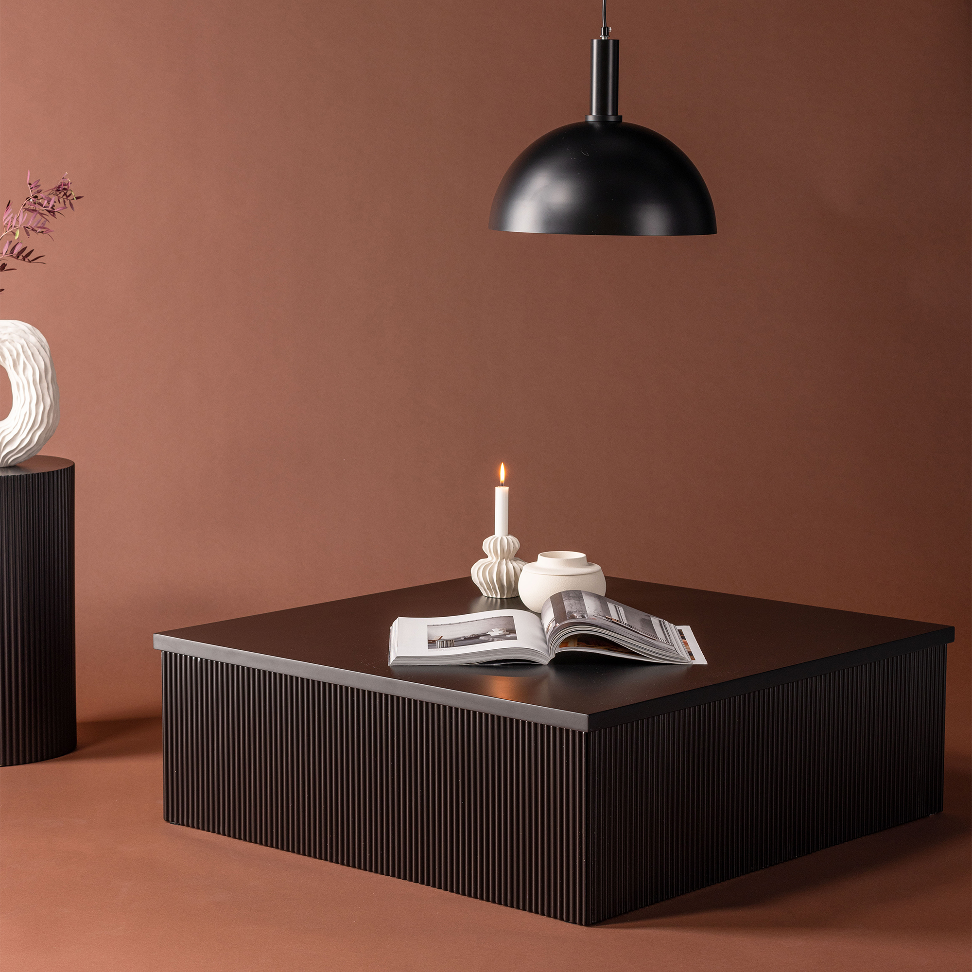 Soffbord Venture Home Lenox Svart Rektangulärt Vardagsrumsbord