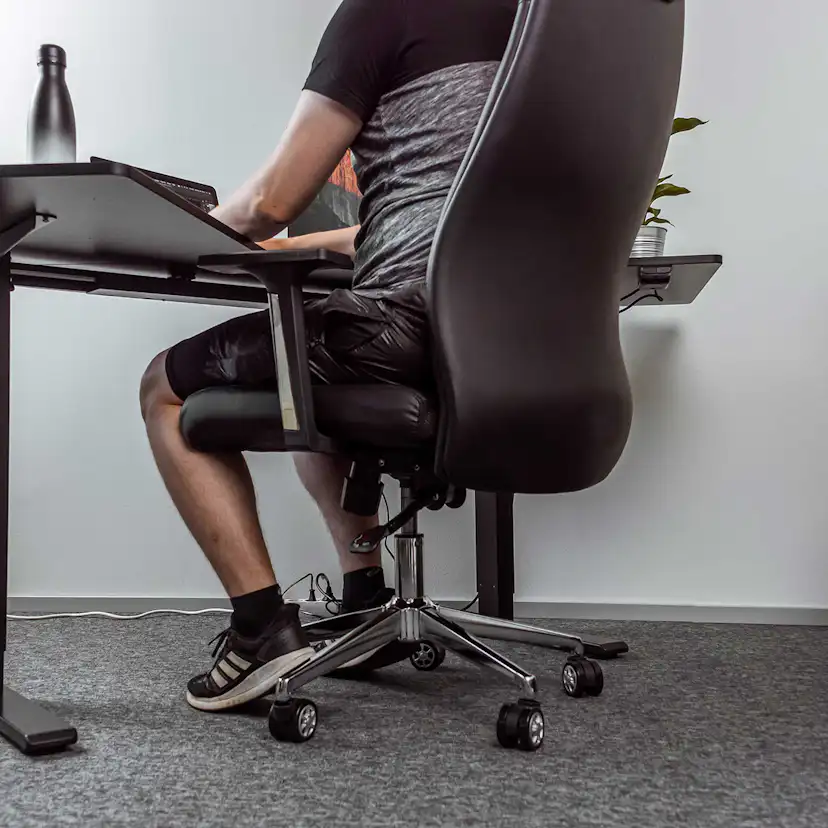 Kontorsstol Lykke Boss Stol i Läder med Justerbar Höjd & Ryggstöd