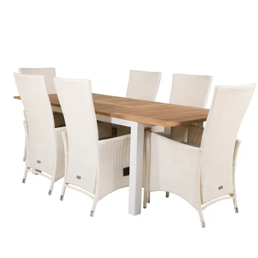 Matgrupp Venture Home Perla 152/210 med 6 Pishi Matstolar