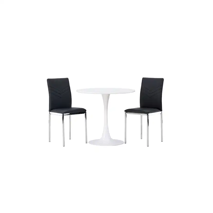 Matgrupp Venture Home Hamden Ø80 cm med 2 st Lily stolar