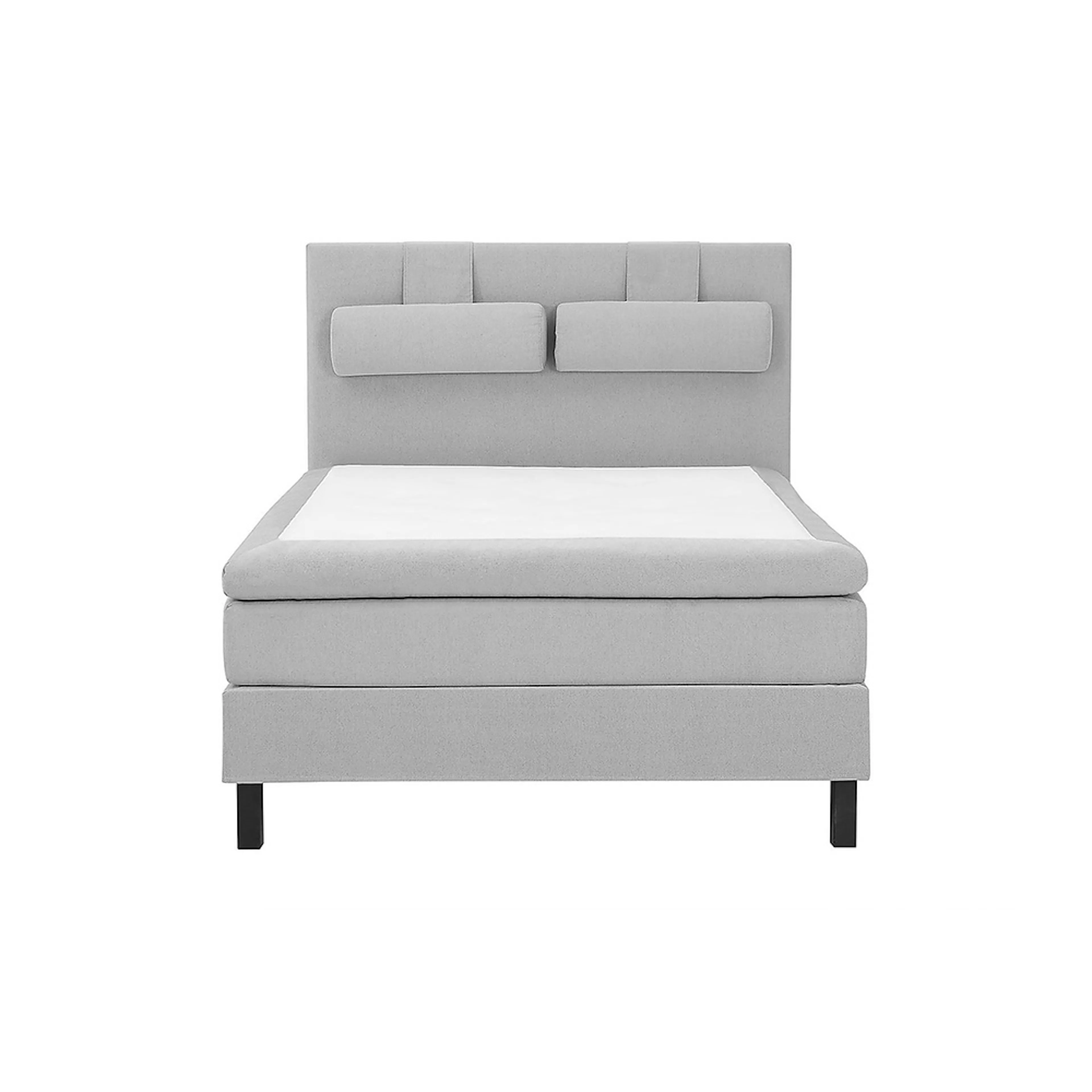Lucky Komplett Sängpaket 140x200 Polyeter Slät Sänggavel Grå, Lucky Stor Nackkudde, Fast Polyeter