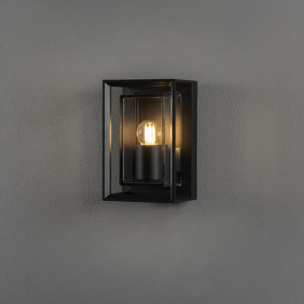 Vägglampa Gnosjö Konstsmide Brindisi Mini Svart/Klar