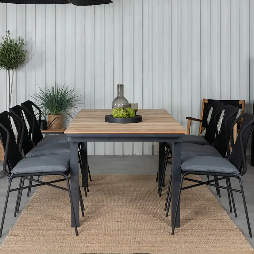 Matgrupp Utomhus Venture Home Mendi med 6 Julle Trädgårdsstolar