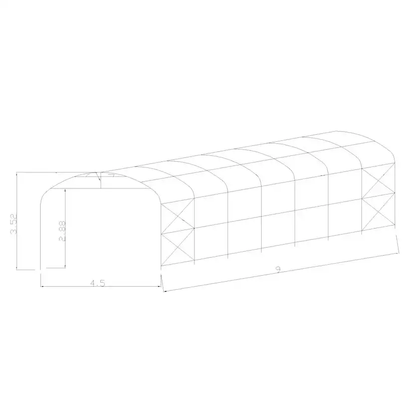 Garagetält Prohall G500 4,5x9 m Grå