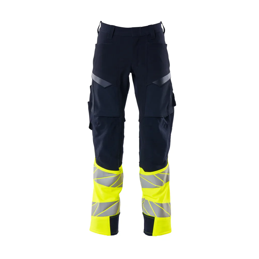 Mascot ACCELERATE SAFE Byxor med knäfickor 19179-511-01017 Storlek: 76C46, Färg: Mörk Marin/hi-vis Gul
