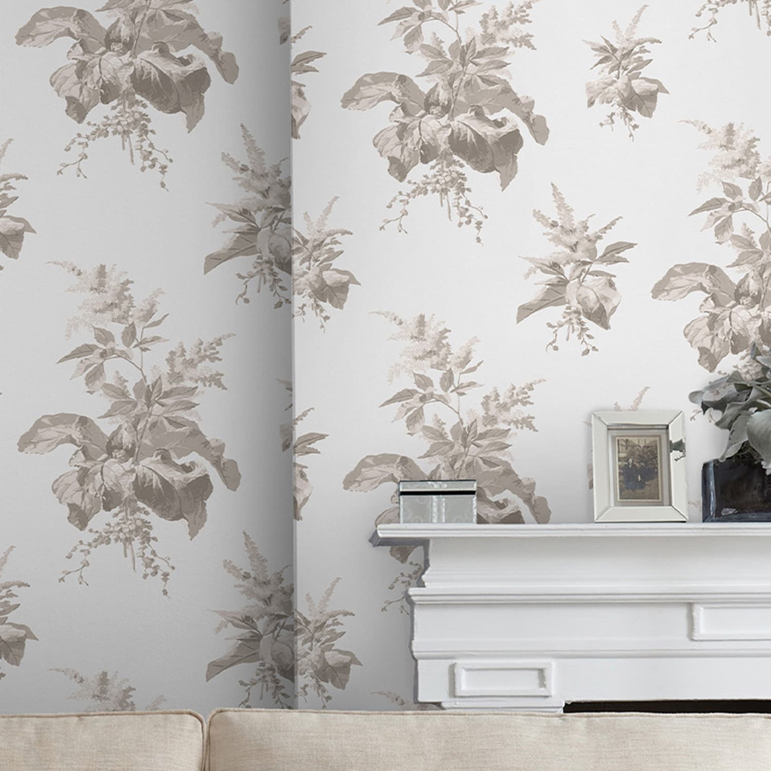 Tapet Laura Ashley Narberth Dove 119850 EasyUp, Mönstrad Grå