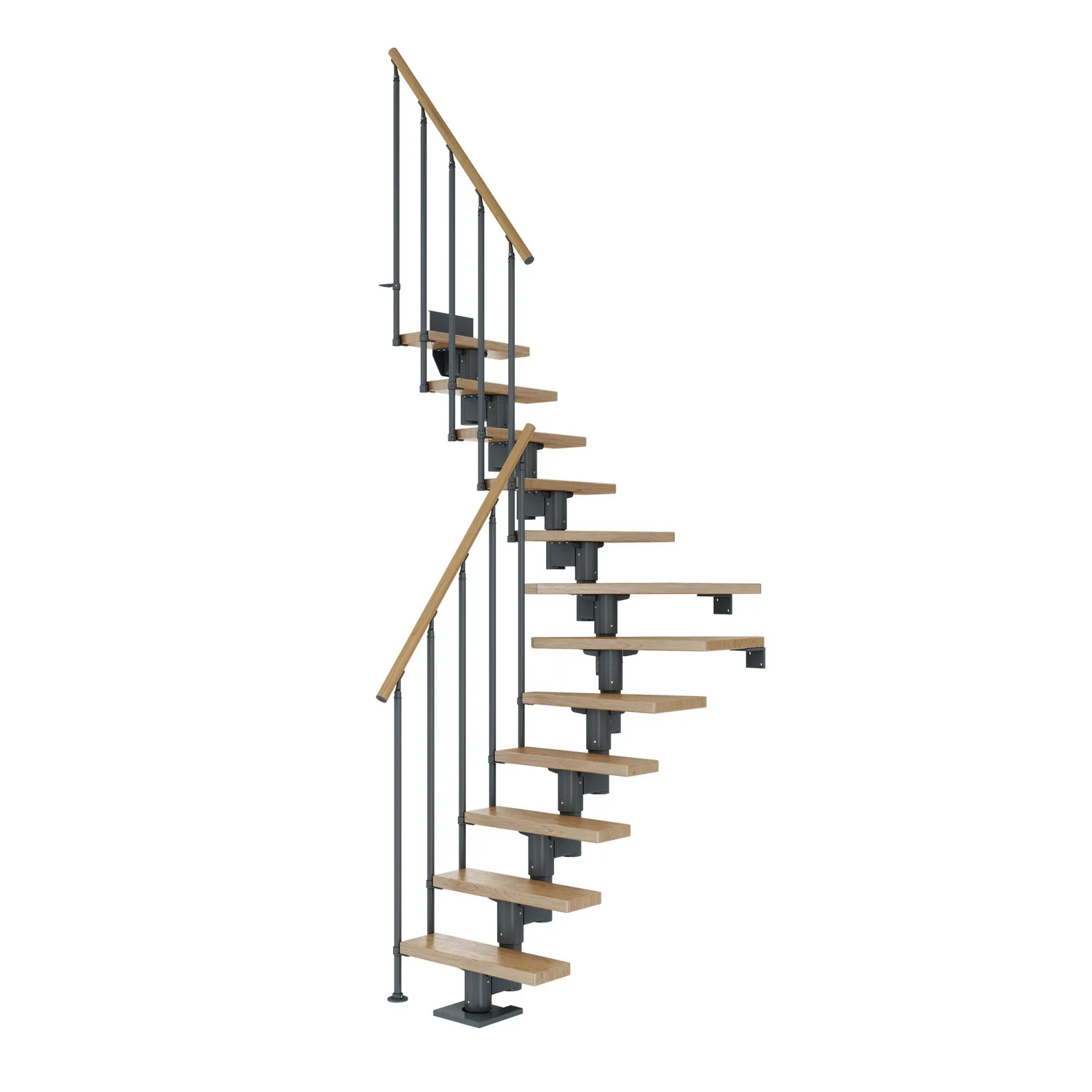 DUBLIN ek 1/4 svängd antracit CLASSIC II räcke 13T 71cm Antracit, LxB: 2180x710 mm