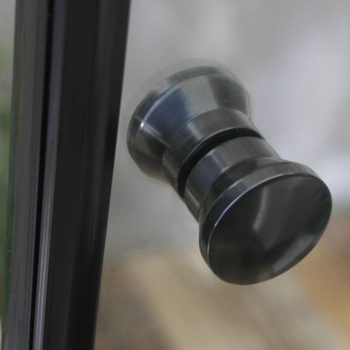 Duschhörn Bathlife Mångsidig Rak Vägg Klarglas + Rak Dörr Svart
