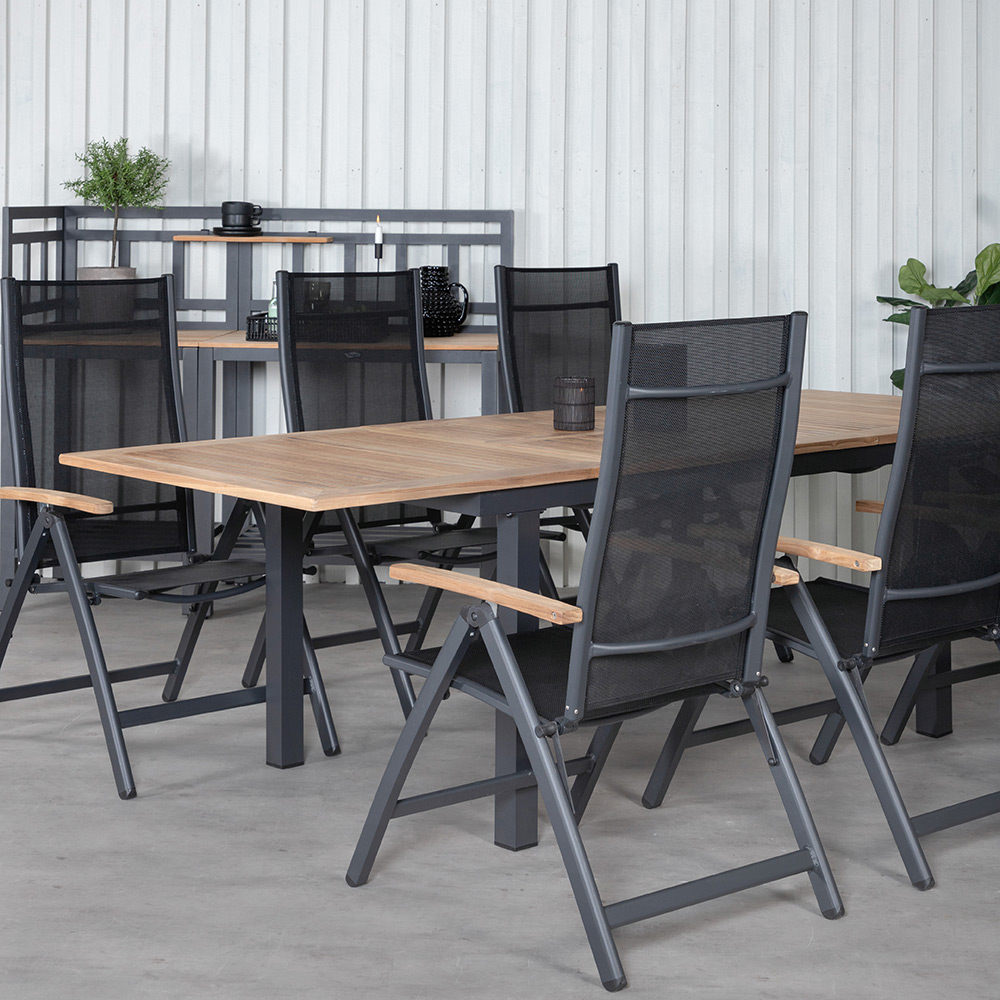 Matgrupp Utomhus Venture Home Perla 152 med 6 Perla PositionsTrädgårdsstolar