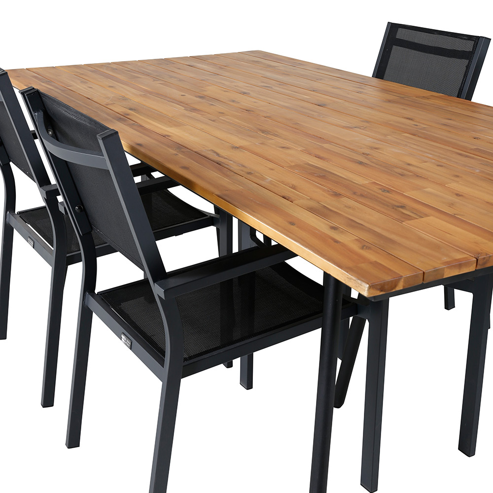 Matgrupp Venture Home Chane med 4 Curz Stapelbara Matstolar