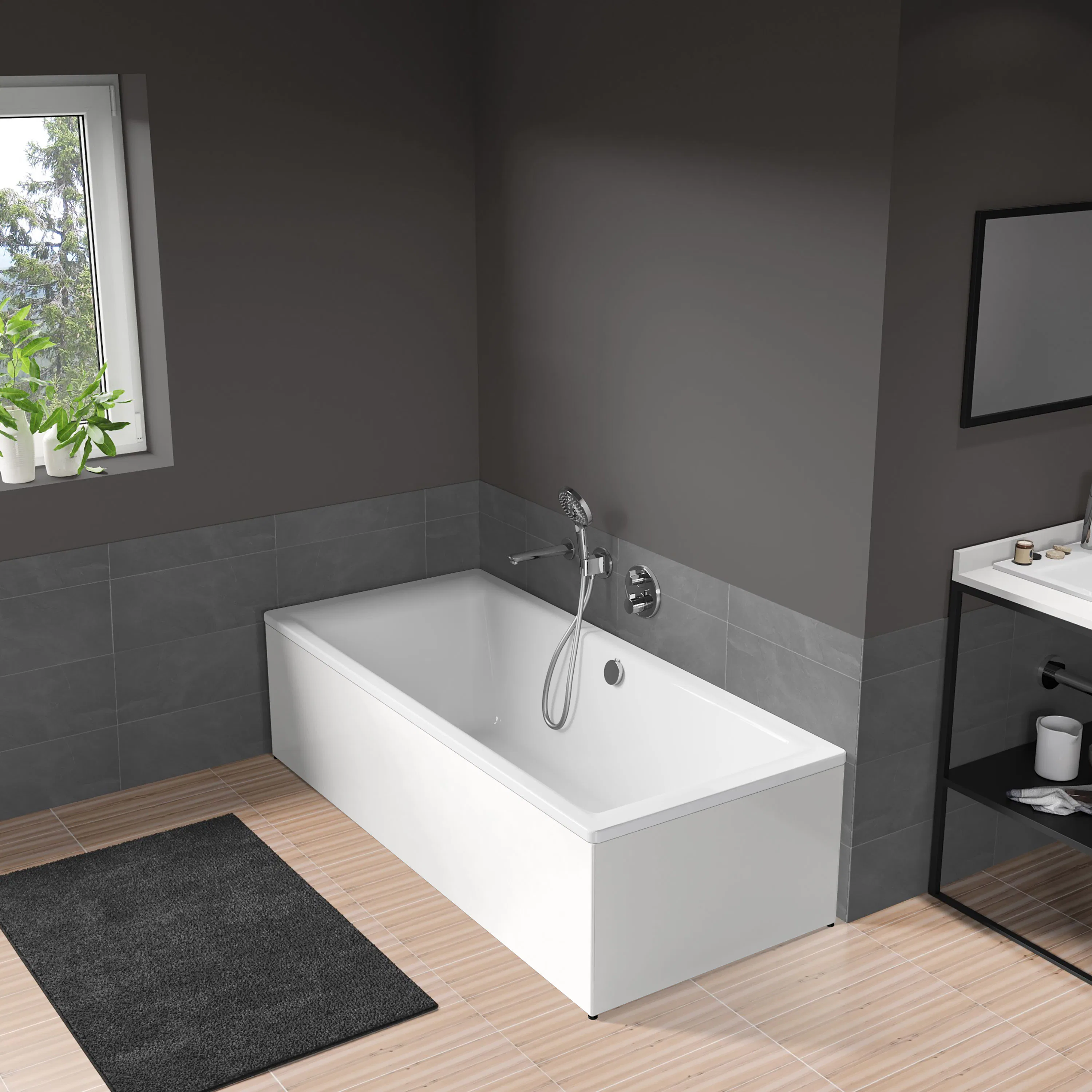 Puro Duo badkar med front Blanco Zeus 1700 mm, Blanco Zeus
