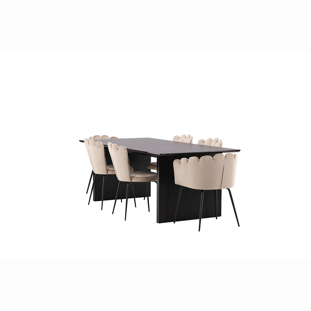 Matgrupp Venture Home Vail med 4 Limhamn Light Stolar