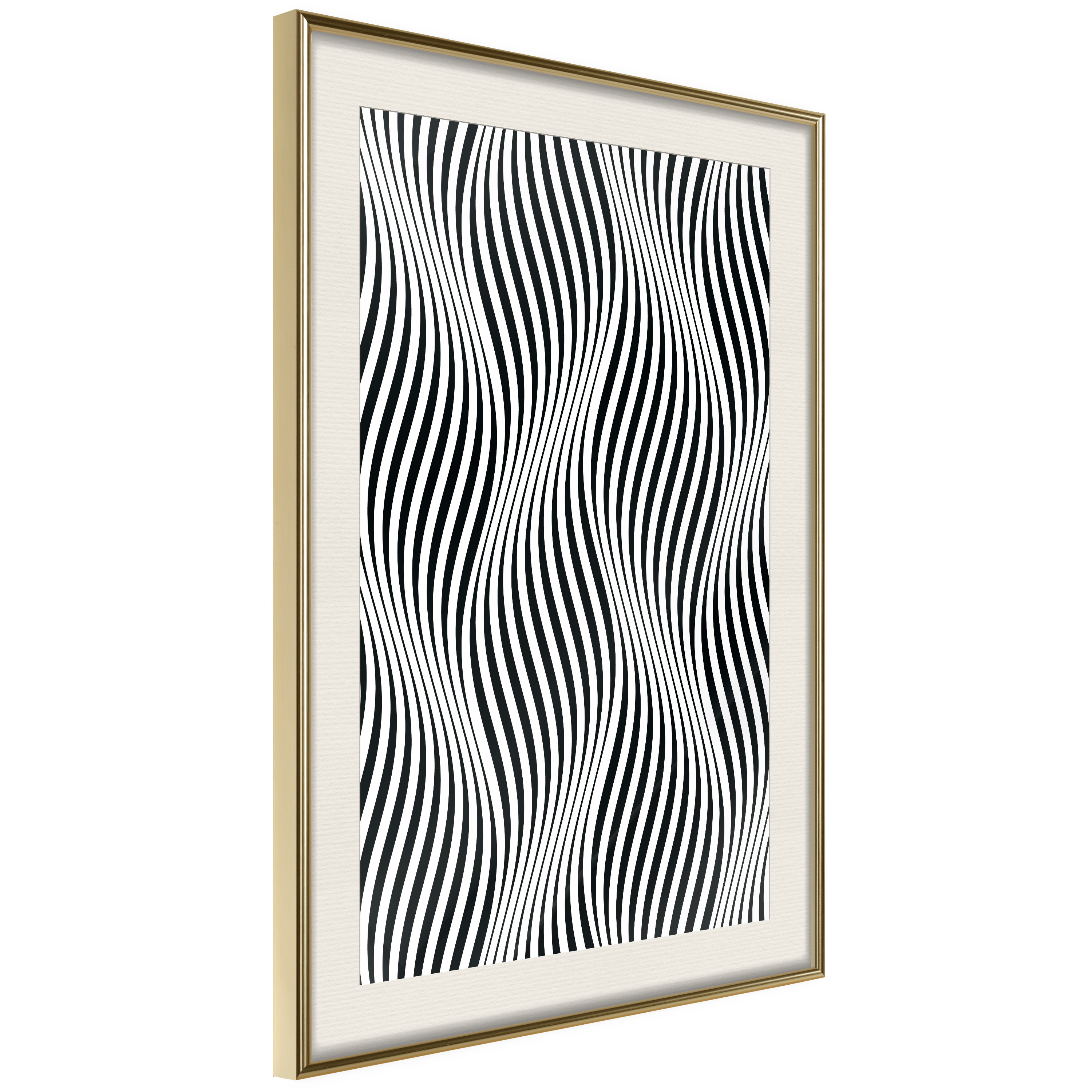 Affisch - Optical Art [Poster] 20x30 Guld ram med passepartout, 20x30 cm