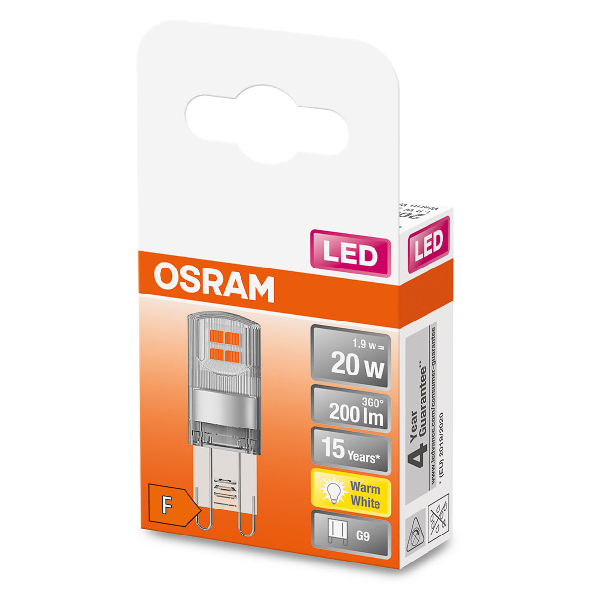 LED-Lampa Osram Pin (20) G9 Klar 827