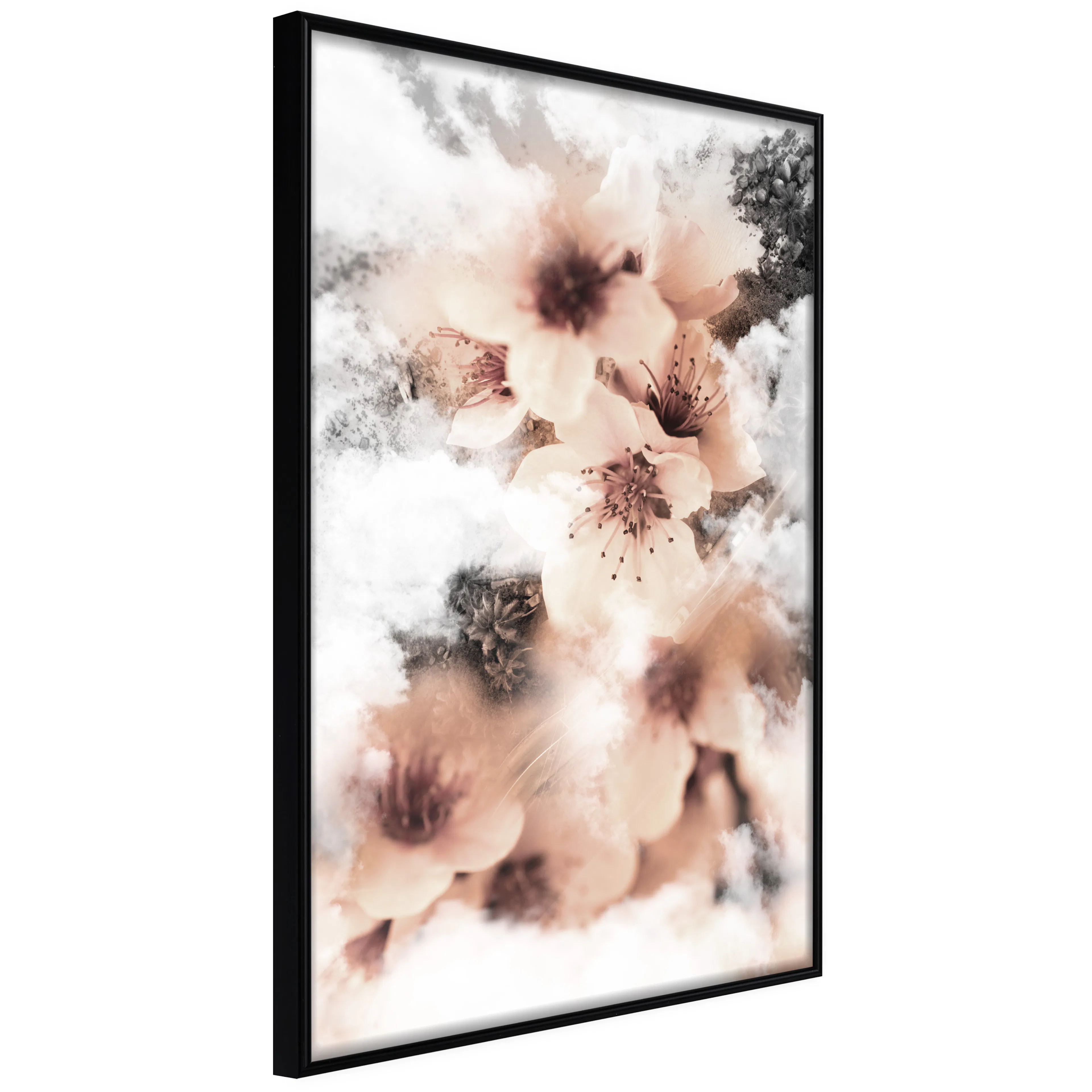 Affisch - Angelic Flowers [Poster] 40x60 Svart ram, 40x60 cm