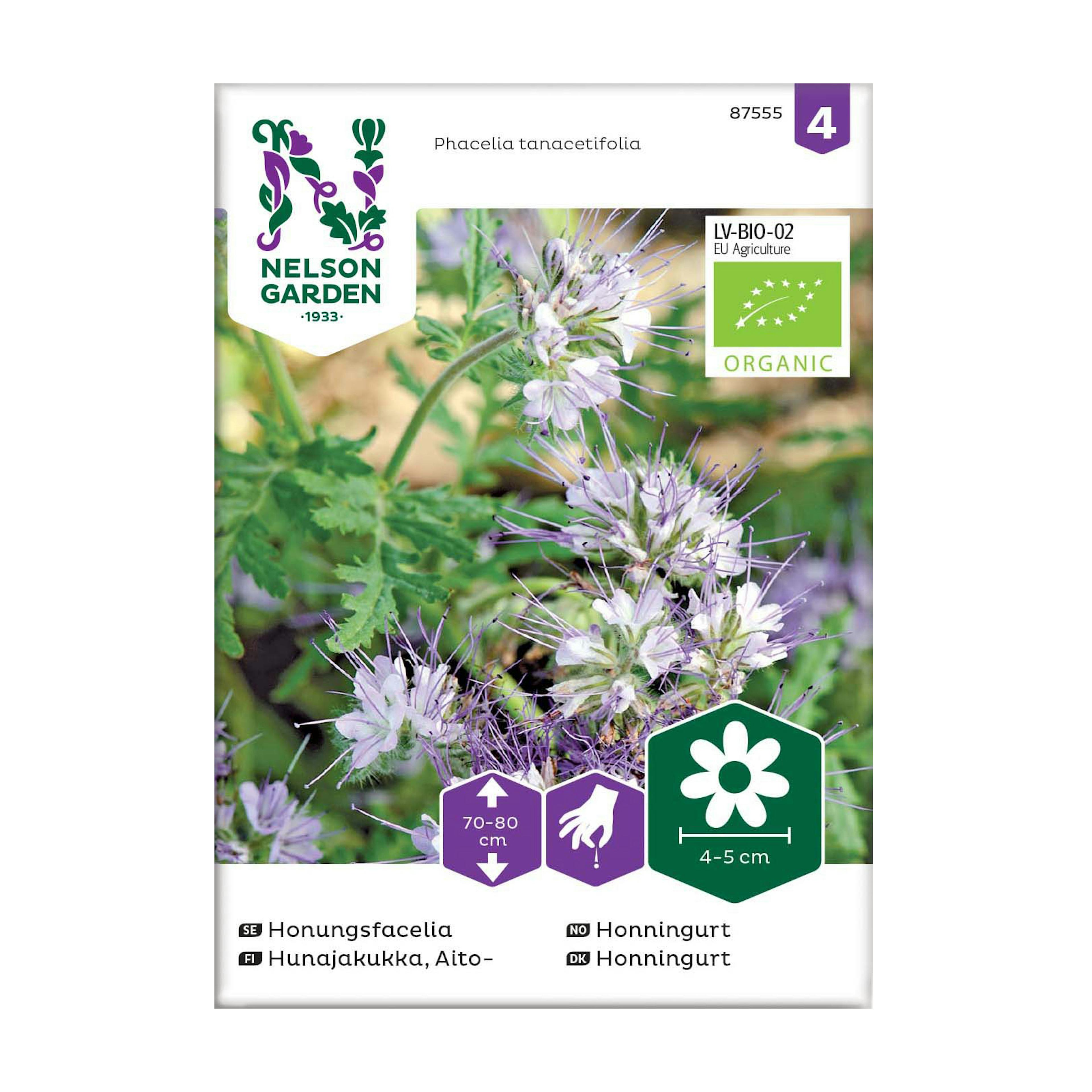 Frö Honungsfacelia Nelson Garden Blå Organic